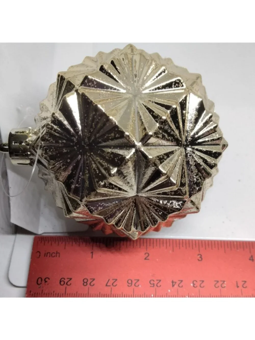 Shatterproof Gold Christmas Ornament Modern Prism Design